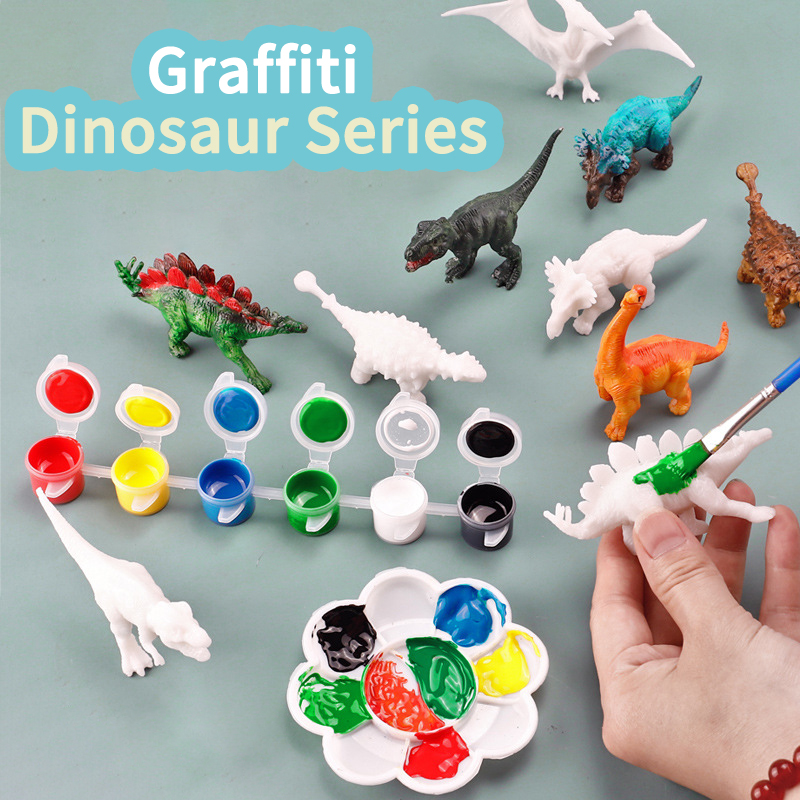 6pcs/8pcs, DIY Coloring Dinosa - Puzzle Blank White recensie en prijs
