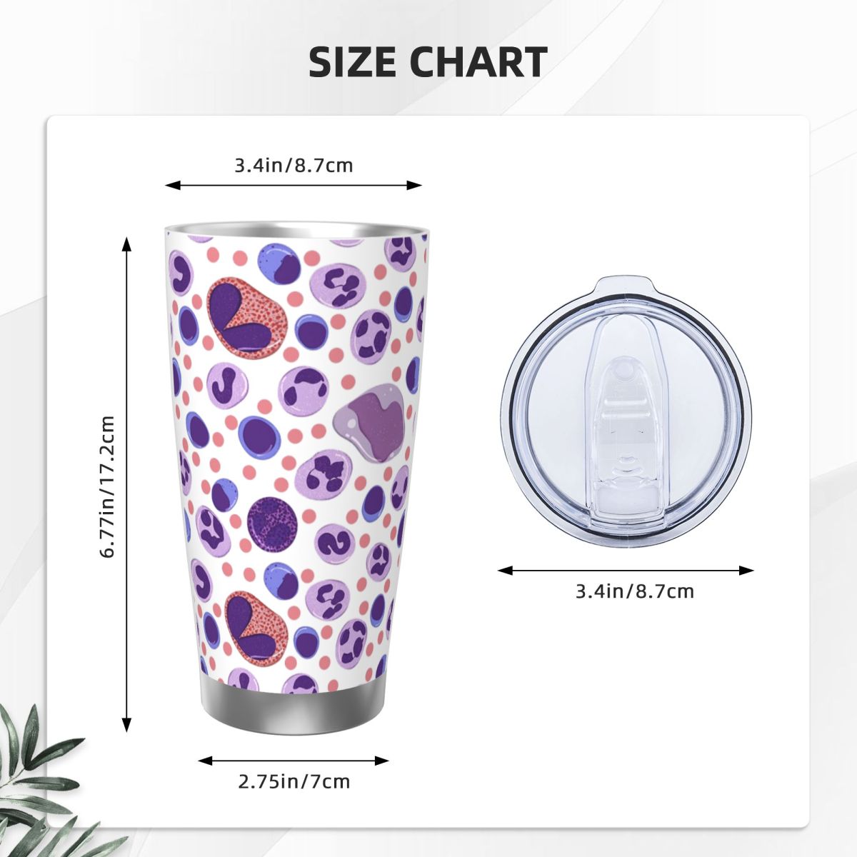 Large White Blood Cell Pattern - Tumbler 20Oz White recensie en prijs