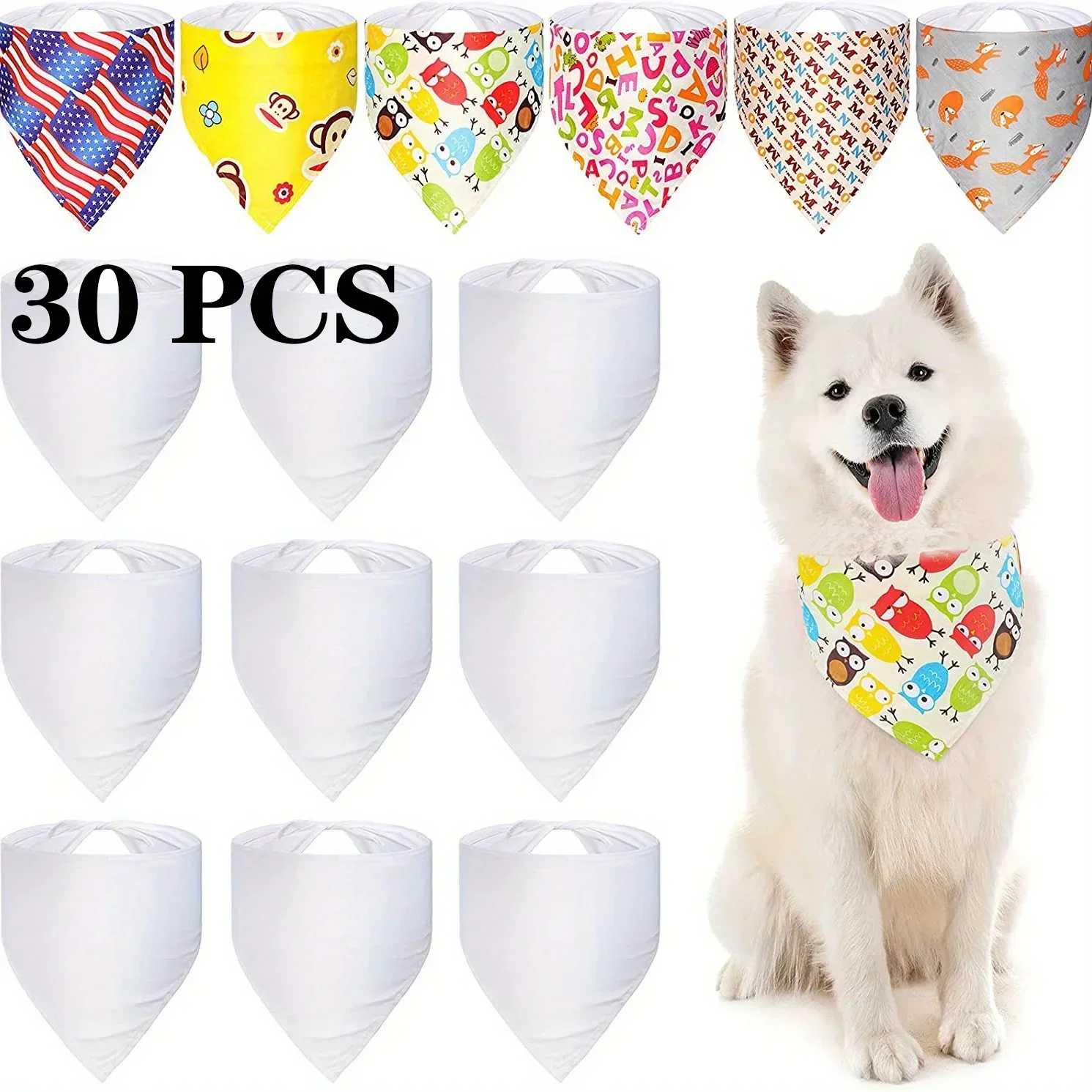 30pcs White Polyester Blank Do - Bandana Blank White recensie en prijs