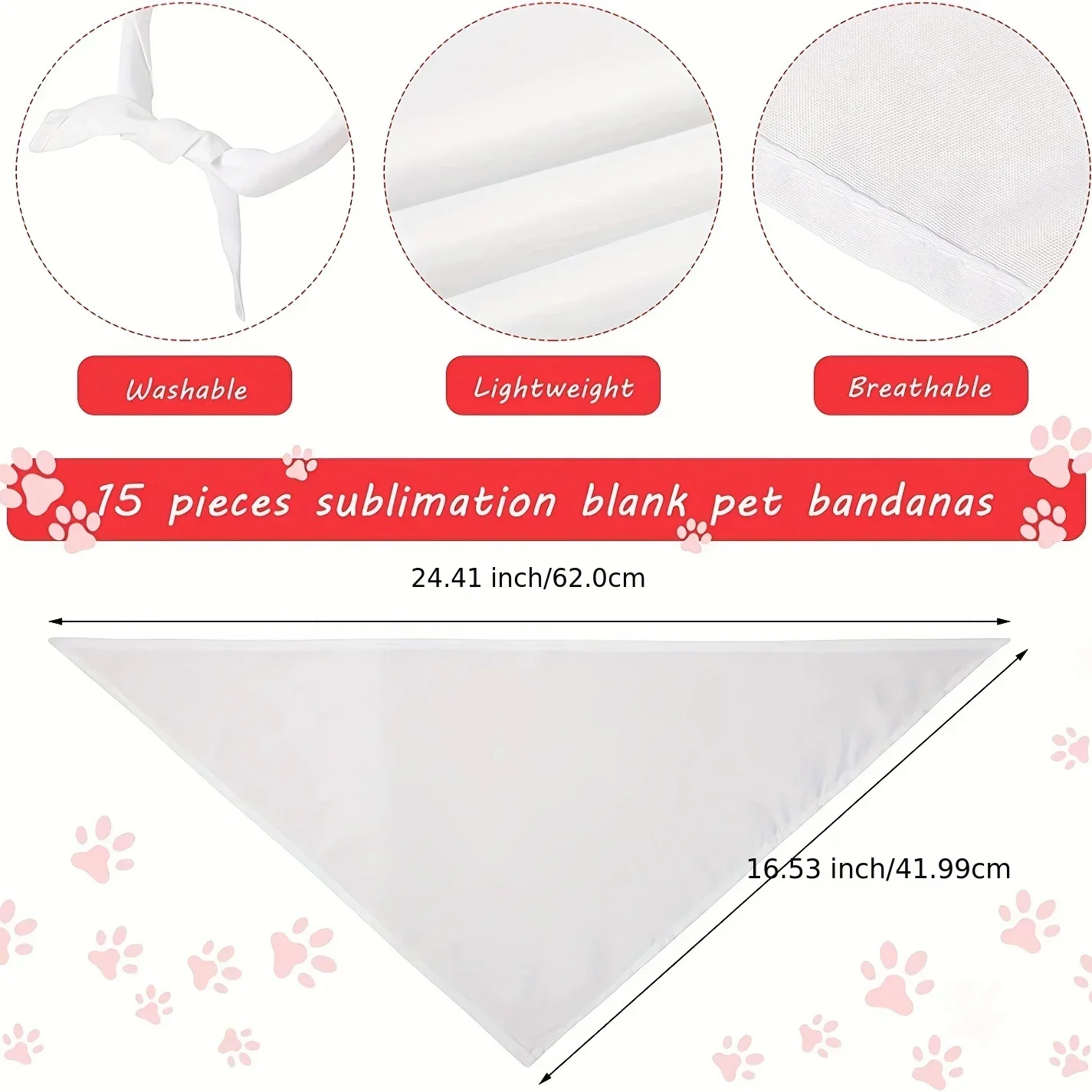 30pcs White Polyester Blank Do - Bandana Blank White recensie en prijs