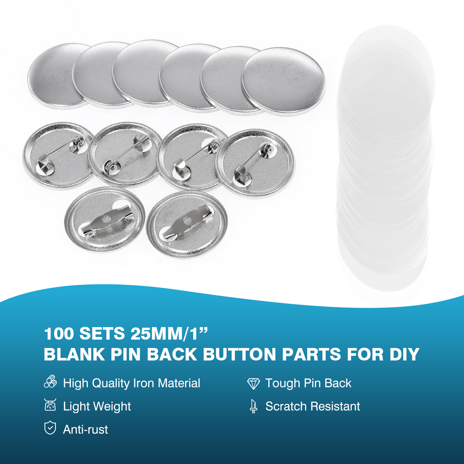100Pcs Mini DIY Round Mirror M - Button Badge Blank recensie en prijs