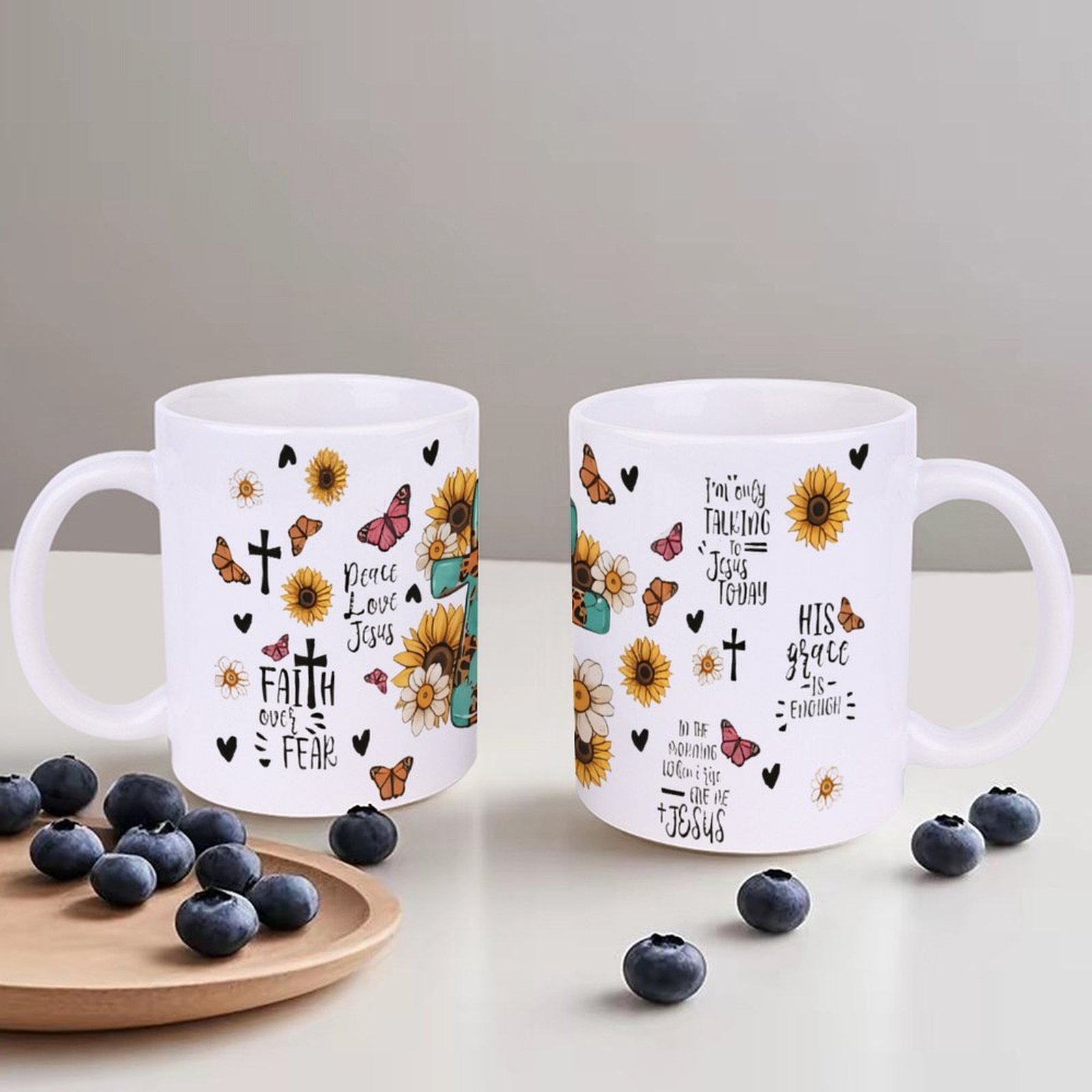 A Cross Surrounded By Sunflowe - Sublimation Mug White recensie en prijs