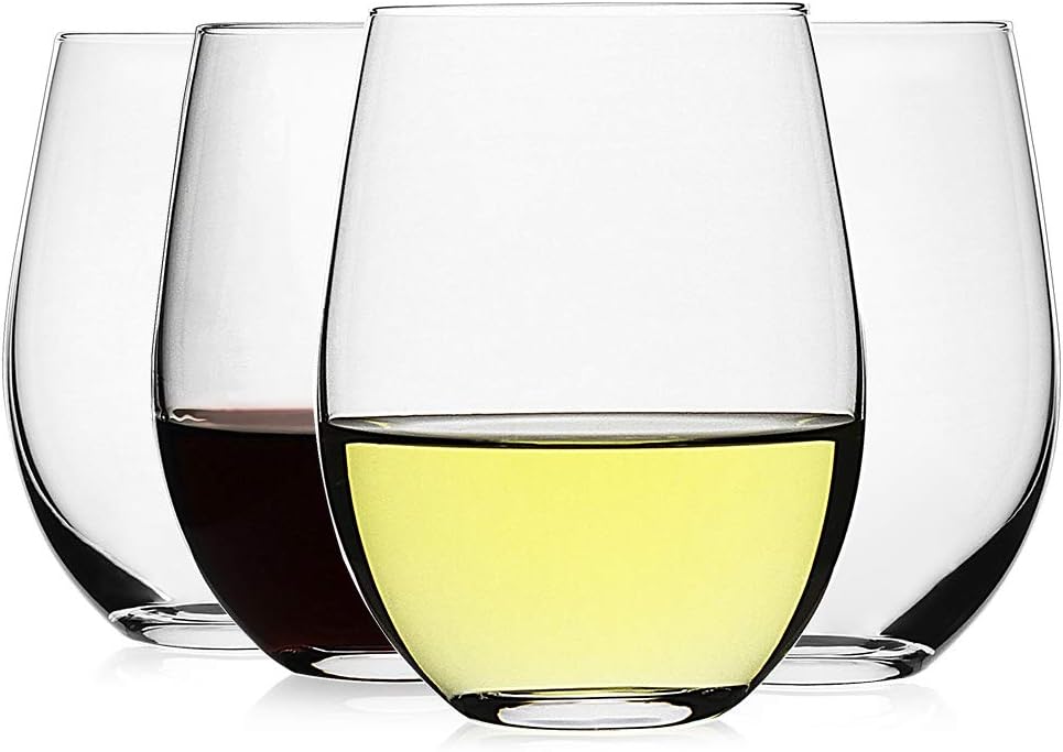 Stemless Wine Glasses Set of 4 - Tumbler 20Oz White recensie en prijs