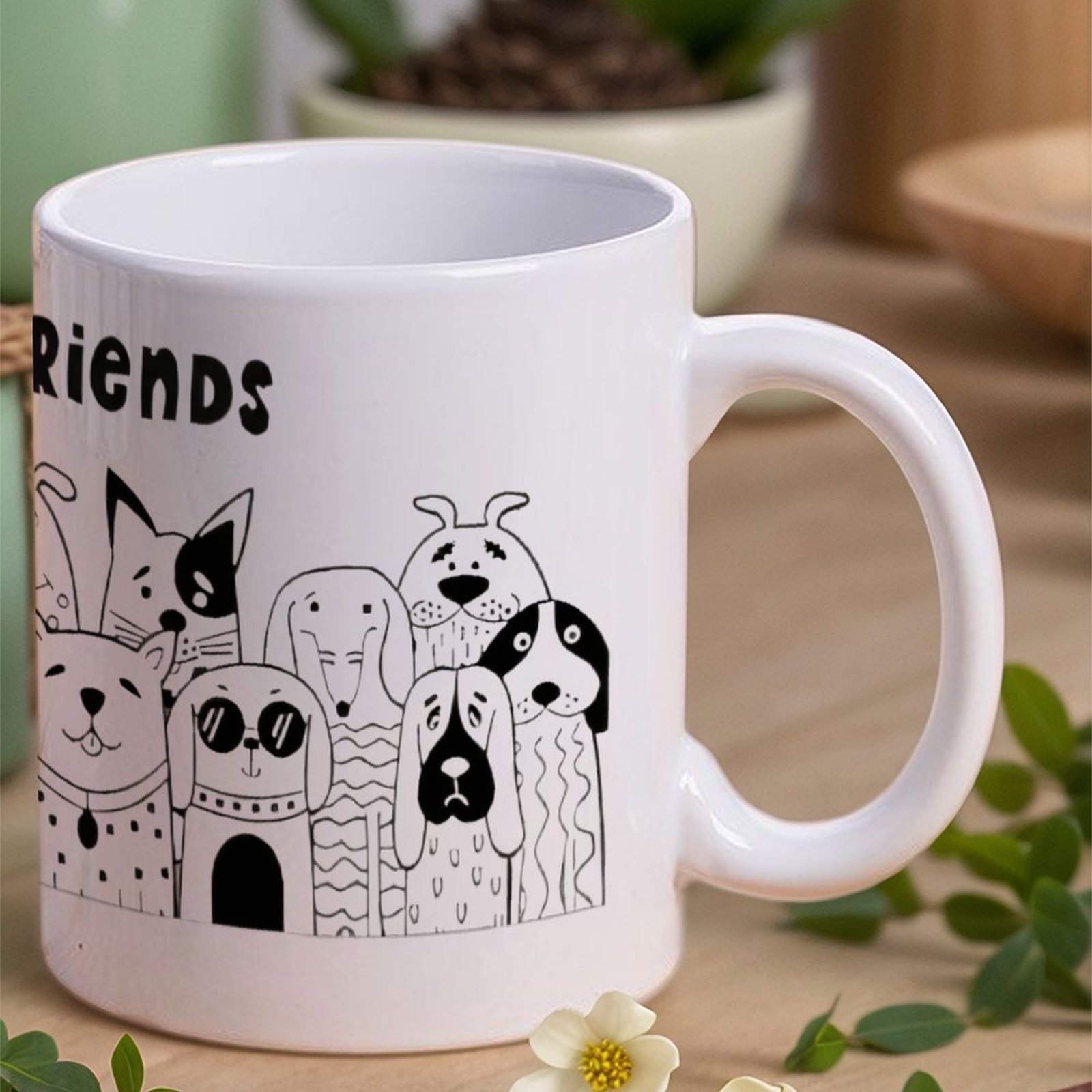 Illustration Of Dogs With The  - Sublimation Mug White recensie en prijs